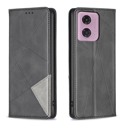 Rhombus Texture Magnetic Leather Phone Case, For Motorola Moto G24 / E14 / G04, For Motorola Moto G34 5G, For Motorola Moto G84 5G, For Motorola Moto G54 5G EU Edition