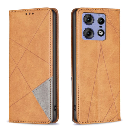 Rhombus Texture Magnetic Leather Phone Case, For Motorola Moto G35, For Motorola Moto G55, For Motorola Moto G85, For Motorola Edge 50 Pro 5G