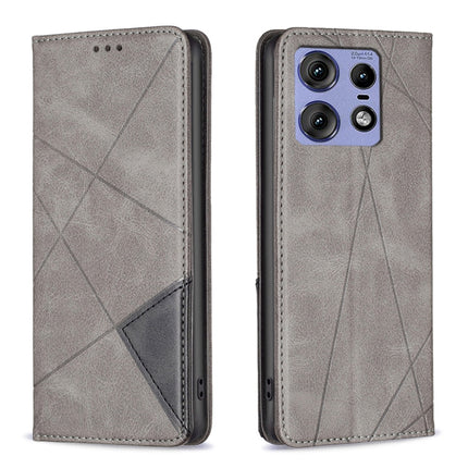 Rhombus Texture Magnetic Leather Phone Case, For Motorola Moto G35, For Motorola Moto G55, For Motorola Moto G85, For Motorola Edge 50 Pro 5G