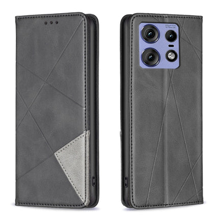 Rhombus Texture Magnetic Leather Phone Case, For Motorola Moto G35, For Motorola Moto G55, For Motorola Moto G85, For Motorola Edge 50 Pro 5G