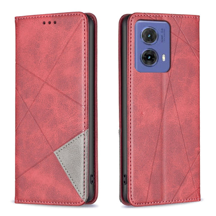 Rhombus Texture Magnetic Leather Phone Case, For Motorola Moto G35, For Motorola Moto G55, For Motorola Moto G85, For Motorola Edge 50 Pro 5G