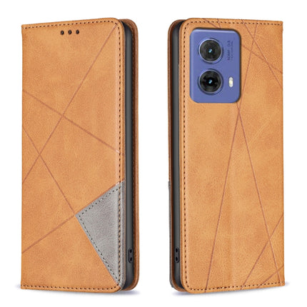 Rhombus Texture Magnetic Leather Phone Case, For Motorola Moto G35, For Motorola Moto G55, For Motorola Moto G85, For Motorola Edge 50 Pro 5G