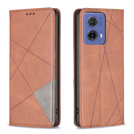 Rhombus Texture Magnetic Leather Phone Case, For Motorola Moto G35, For Motorola Moto G55, For Motorola Moto G85, For Motorola Edge 50 Pro 5G