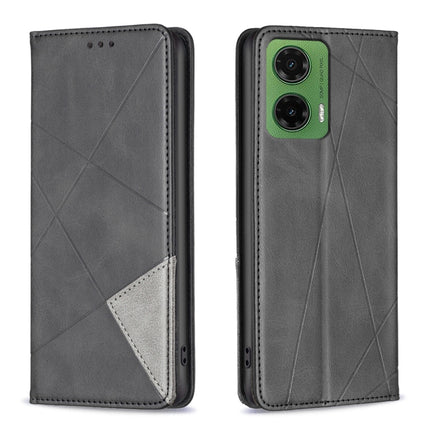 Rhombus Texture Magnetic Leather Phone Case, For Motorola Moto G35, For Motorola Moto G55, For Motorola Moto G85, For Motorola Edge 50 Pro 5G