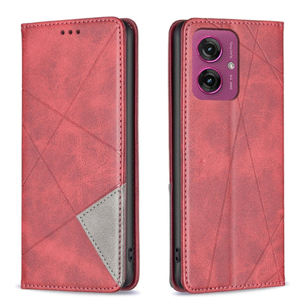 Rhombus Texture Magnetic Leather Phone Case, For Motorola Moto G35, For Motorola Moto G55, For Motorola Moto G85, For Motorola Edge 50 Pro 5G