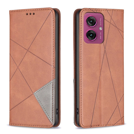 Rhombus Texture Magnetic Leather Phone Case, For Motorola Moto G35, For Motorola Moto G55, For Motorola Moto G85, For Motorola Edge 50 Pro 5G