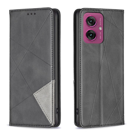 Rhombus Texture Magnetic Leather Phone Case, For Motorola Moto G35, For Motorola Moto G55, For Motorola Moto G85, For Motorola Edge 50 Pro 5G