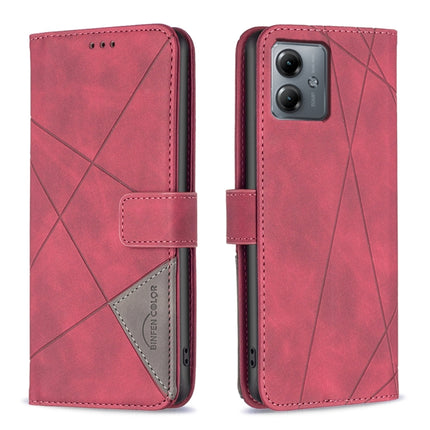 Magnetic Buckle Rhombus Texture Leather Phone Case, For Motorola Moto G14 4G, For Motorola Edge 40