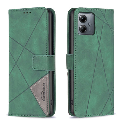 Magnetic Buckle Rhombus Texture Leather Phone Case, For Motorola Moto G14 4G, For Motorola Edge 40