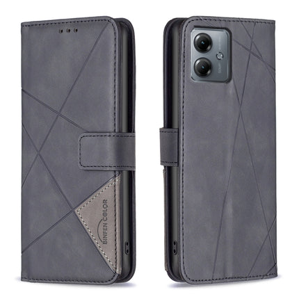 Magnetic Buckle Rhombus Texture Leather Phone Case, For Motorola Moto G14 4G, For Motorola Edge 40