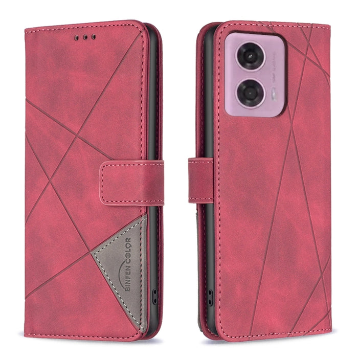 Magnetic Buckle Rhombus Texture Leather Phone Case, For Motorola Moto G34 5G / G45 5G, For Motorola Edge 50 Neo, For Motorola Moto G85, For Motorola Edge 50 Ultra