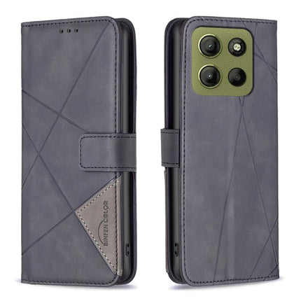 Magnetic Buckle Rhombus Texture Leather Phone Case, For Motorola Moto G15, For Motorola Moto G75 5G, For Motorola Moto G35, For Motorola Moto G55