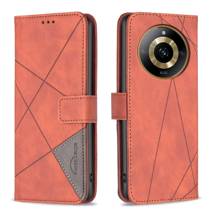 Magnetic Buckle Rhombus Texture Leather Phone Case, For  Realme 11 4G, For Realme 11 5G, For Realme C53, For Realme C65 4G