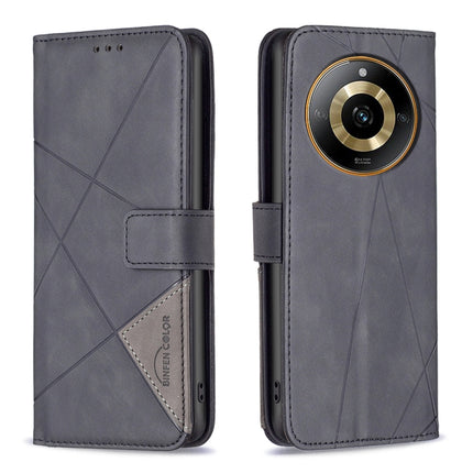 Magnetic Buckle Rhombus Texture Leather Phone Case, For  Realme 11 4G, For Realme 11 5G, For Realme C53, For Realme C65 4G
