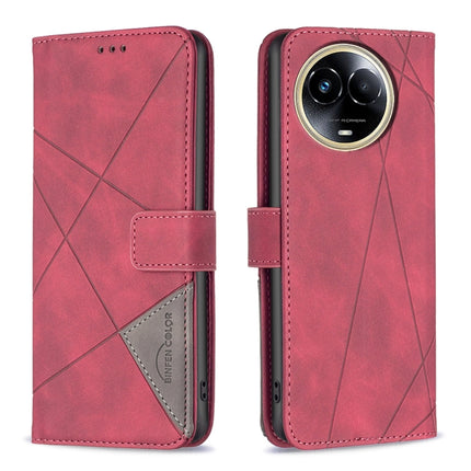 Magnetic Buckle Rhombus Texture Leather Phone Case, For  Realme 11 4G, For Realme 11 5G, For Realme C53, For Realme C65 4G