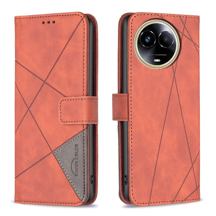 Magnetic Buckle Rhombus Texture Leather Phone Case, For  Realme 11 4G, For Realme 11 5G, For Realme C53, For Realme C65 4G