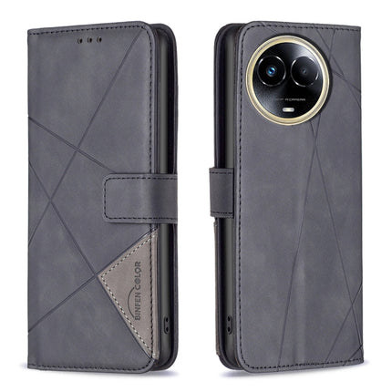 Magnetic Buckle Rhombus Texture Leather Phone Case, For  Realme 11 4G, For Realme 11 5G, For Realme C53, For Realme C65 4G