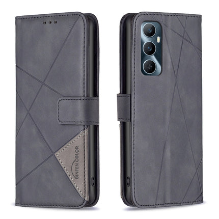 Magnetic Buckle Rhombus Texture Leather Phone Case, For  Realme 11 4G, For Realme 11 5G, For Realme C53, For Realme C65 4G
