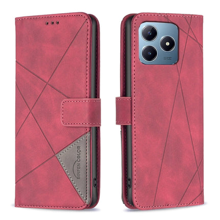 Magnetic Buckle Rhombus Texture Leather Phone Case, For Realme 13 Pro 5G / 13 Pro+ 5G, For Realme GT 6 / GT 6T, For Realme C61 / C63, For Realme 12+ 5G