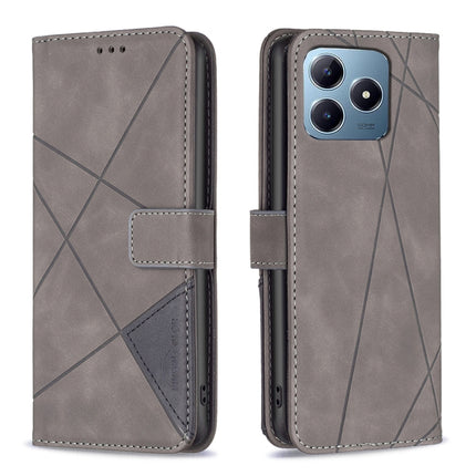 Magnetic Buckle Rhombus Texture Leather Phone Case, For Realme 13 Pro 5G / 13 Pro+ 5G, For Realme GT 6 / GT 6T, For Realme C61 / C63, For Realme 12+ 5G