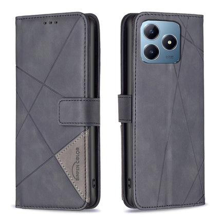 Magnetic Buckle Rhombus Texture Leather Phone Case, For Realme 13 Pro 5G / 13 Pro+ 5G, For Realme GT 6 / GT 6T, For Realme C61 / C63, For Realme 12+ 5G
