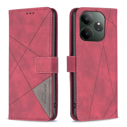 Magnetic Buckle Rhombus Texture Leather Phone Case, For Realme 13 Pro 5G / 13 Pro+ 5G, For Realme GT 6 / GT 6T, For Realme C61 / C63, For Realme 12+ 5G