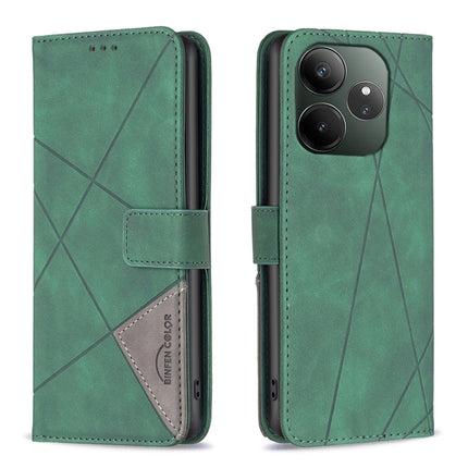 Magnetic Buckle Rhombus Texture Leather Phone Case, For Realme 13 Pro 5G / 13 Pro+ 5G, For Realme GT 6 / GT 6T, For Realme C61 / C63, For Realme 12+ 5G