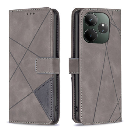 Magnetic Buckle Rhombus Texture Leather Phone Case, For Realme 13 Pro 5G / 13 Pro+ 5G, For Realme GT 6 / GT 6T, For Realme C61 / C63, For Realme 12+ 5G