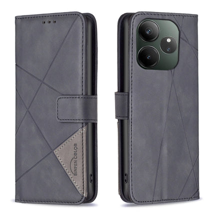 Magnetic Buckle Rhombus Texture Leather Phone Case, For Realme 13 Pro 5G / 13 Pro+ 5G, For Realme GT 6 / GT 6T, For Realme C61 / C63, For Realme 12+ 5G