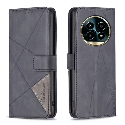Magnetic Buckle Rhombus Texture Leather Phone Case, For Realme 13 Pro 5G / 13 Pro+ 5G, For Realme GT 6 / GT 6T, For Realme C61 / C63, For Realme 12+ 5G