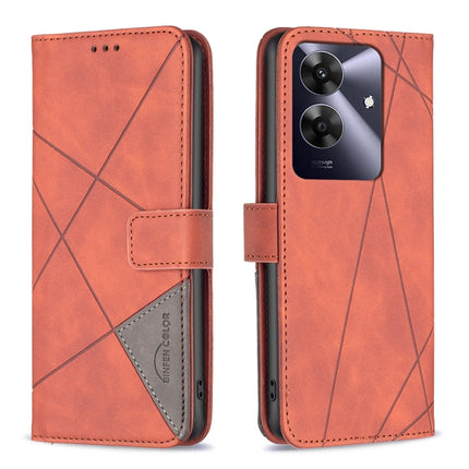 Magnetic Buckle Rhombus Texture Leather Phone Case, For Realme 14 Pro, For Realme 14X 5G, For Realme C75 4G, For Realme Note 60 / C61