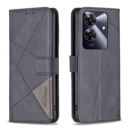 Magnetic Buckle Rhombus Texture Leather Phone Case, For Realme 14 Pro, For Realme 14X 5G, For Realme C75 4G, For Realme Note 60 / C61