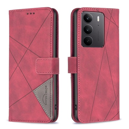 Magnetic Buckle Rhombus Texture Leather Phone Case, For Realme 14 Pro, For Realme 14X 5G, For Realme C75 4G, For Realme Note 60 / C61