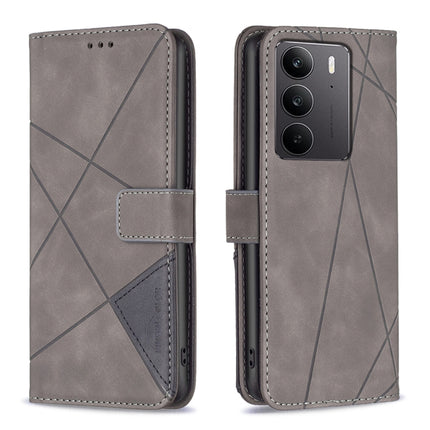 Magnetic Buckle Rhombus Texture Leather Phone Case, For Realme 14 Pro, For Realme 14X 5G, For Realme C75 4G, For Realme Note 60 / C61