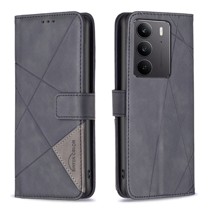 Magnetic Buckle Rhombus Texture Leather Phone Case, For Realme 14 Pro, For Realme 14X 5G, For Realme C75 4G, For Realme Note 60 / C61