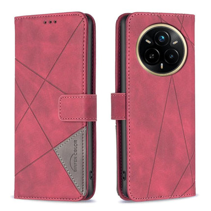 Magnetic Buckle Rhombus Texture Leather Phone Case, For Realme 14 Pro, For Realme 14X 5G, For Realme C75 4G, For Realme Note 60 / C61