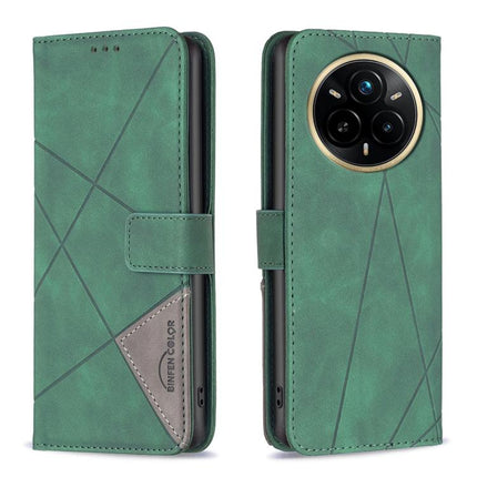 Magnetic Buckle Rhombus Texture Leather Phone Case, For Realme 14 Pro, For Realme 14X 5G, For Realme C75 4G, For Realme Note 60 / C61