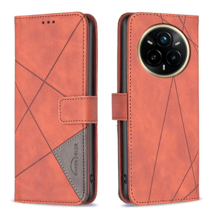 Magnetic Buckle Rhombus Texture Leather Phone Case, For Realme 14 Pro, For Realme 14X 5G, For Realme C75 4G, For Realme Note 60 / C61