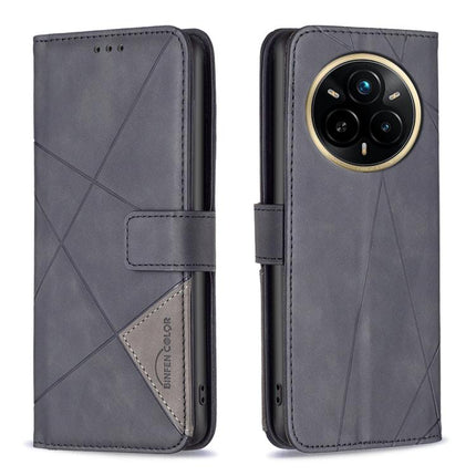 Magnetic Buckle Rhombus Texture Leather Phone Case, For Realme 14 Pro, For Realme 14X 5G, For Realme C75 4G, For Realme Note 60 / C61