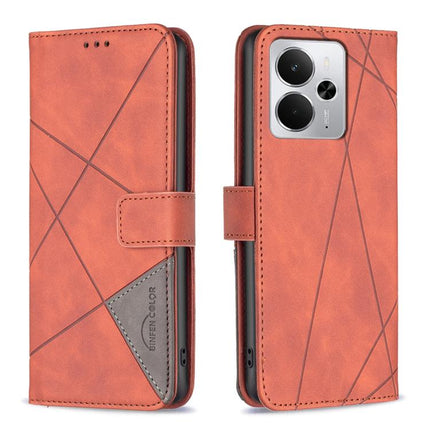 Magnetic Buckle Rhombus Texture Leather Phone Case, For Realme 15 Pro 5G, For Realme 15 5G, For Realme 14 5G Global, For Realme P3 Pro