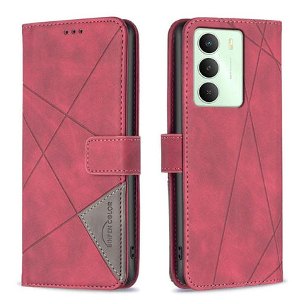 Magnetic Buckle Rhombus Texture Leather Phone Case, For Realme 14 Pro, For Realme 14X 5G, For Realme C75 4G, For Realme Note 60 / C61