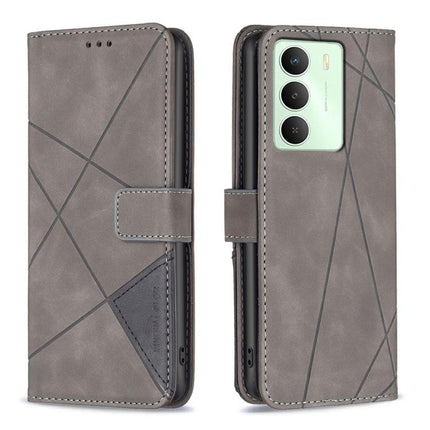 Magnetic Buckle Rhombus Texture Leather Phone Case, For Realme 14 Pro, For Realme 14X 5G, For Realme C75 4G, For Realme Note 60 / C61