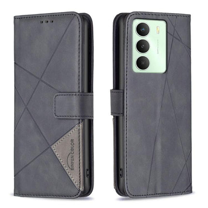 Magnetic Buckle Rhombus Texture Leather Phone Case, For Realme 14 Pro, For Realme 14X 5G, For Realme C75 4G, For Realme Note 60 / C61