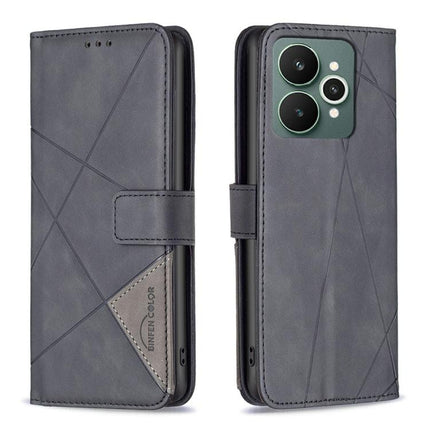 Magnetic Buckle Rhombus Texture Leather Phone Case, For Realme 15 Pro 5G, For Realme 15 5G, For Realme 14 5G Global, For Realme P3 Pro