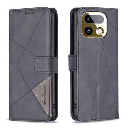 Magnetic Buckle Rhombus Texture Leather Phone Case, For Realme 16T 5G, For Realme 16 5G, For Realme 16 Pro+ 5G, For Realme 16 Pro 5G