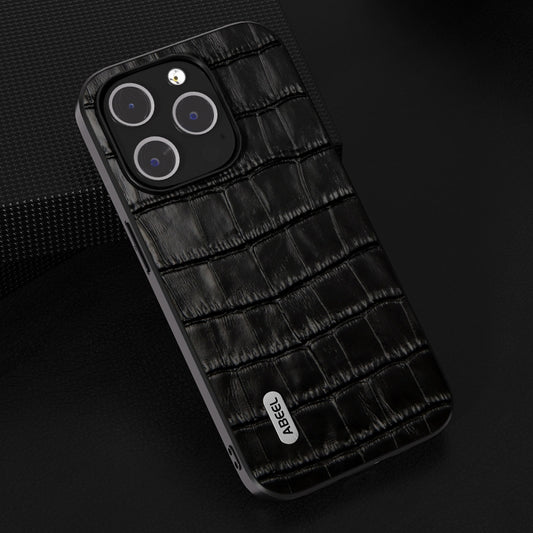 ABEEL Crocodile Texture Genuine Leather Phone Case, For iPhone 15 Plus, For iPhone 15, For iPhone 14 Plus, For iPhone 14, For iPhone 14 Pro, For iPhone 14 Pro Max