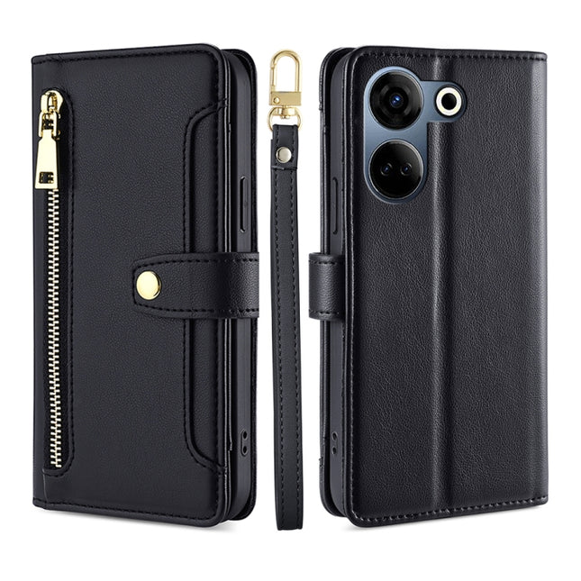 Sheep Texture Cross-body Zipper Wallet Leather Phone Case, For Tecno Camon 20 Pro 5G, For Tecno Camon 20 Pro 4G