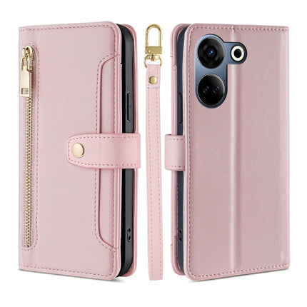 Sheep Texture Cross-body Zipper Wallet Leather Phone Case, For Tecno Camon 20 Pro 5G, For Tecno Camon 20 Pro 4G