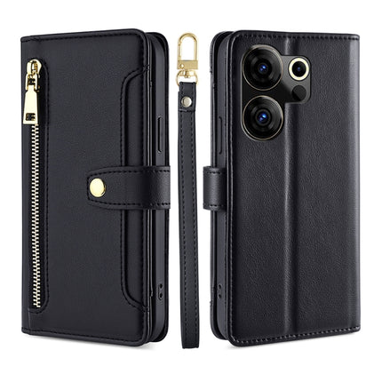 Sheep Texture Cross-body Zipper Wallet Leather Phone Case, For Tecno Camon 30, For Tecno Pova 5 Pro, For Tecno Pova Neo 3, For Tecno Camon 20 Premier 5G