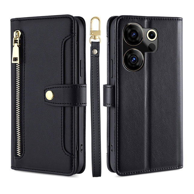 Sheep Texture Cross-body Zipper Wallet Leather Phone Case, For Tecno Camon 30, For Tecno Pova 5 Pro, For Tecno Pova Neo 3, For Tecno Camon 20 Premier 5G